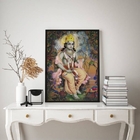 Quadro Decorativo Jay Shree ram  33x24cm Moldura:madeira Preta