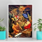 Quadro Decorativo Jazz Band New Orleans 45x34cm - Com Vidro M