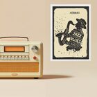 Quadro Decorativo Jazz E Blues - Cartaz 33x24cm - Com Vidro M