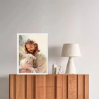Quadro Decorativo Jesus Com Ovelha 33x24cm - Com Vidro Moldur