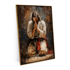 Quadro Decorativo Jesus Cristo 120x80cm Moldura Dourada Relig
