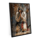 Quadro Decorativo Jesus Cristo 150x100cm Moldura Caixa Preta