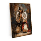 Quadro Decorativo Jesus Cristo 150x100cm Moldura Madeira Clar