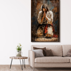 Quadro Decorativo Jesus Cristo 90x60cm Moldura Dourada Religi