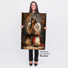 Quadro Decorativo Jesus Cristo 90x60cm Moldura Preta Religios