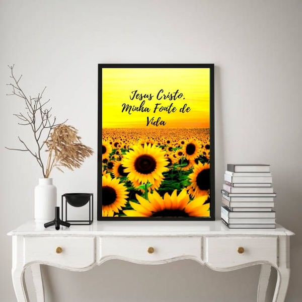 Quadro Decorativo Jesus Cristo Minha Fonte de vida 45x34cm -