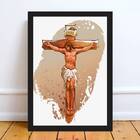 Quadro Decorativo Jesus Cruxificado 45x34cm - Com Vidro Moldu