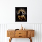 Quadro Decorativo Jesus Dourado Com Preto 33x24cm - Com Vidro