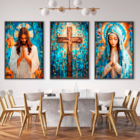 Quadro Decorativo Jesus E Maria Em Grid Art