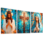 Quadro Decorativo Jesus E Maria Em Grid Art