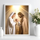 Quadro Decorativo Jesus E Maria Em Oração 24x18cm Moldura Pre