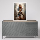 Quadro Decorativo Jesus Em Oração 33x24cm - Com Vidro Moldura