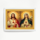 Quadro Decorativo Jesus E maria 24x18cm Moldura:madeira Preta