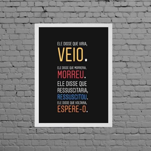 Quadro Decorativo Jesus Está Voltando 33x24cm Moldura:madeira