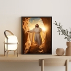 Quadro Decorativo Jesus Ressuscitando 24x18cm Moldura:madeira