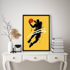 Quadro Decorativo Jogador De Basquete 45x34cm Moldura:madeira