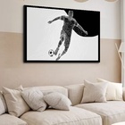 Quadro Decorativo Jogador Futebol Linhas  - 50x70cm Moldura B
