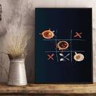 Quadro Decorativo Jogo Da Velha Café 24x18cm - Com Vidro Mold