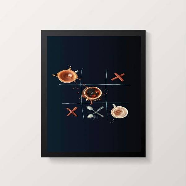 Quadro Decorativo Jogo Da Velha Café 24x18cm - Com Vidro Mold