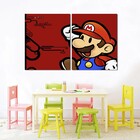Quadro Decorativo Jogo Super Mario Fundo Vermelho 2 Peças