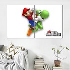Quadro Decorativo Jogo Super Mario Yoshi 2 Peças M2