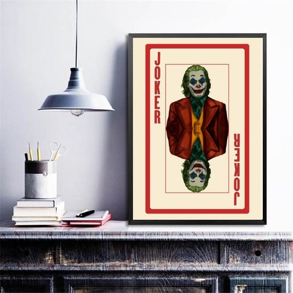 Quadro Decorativo Joker- Baralho 24x18cm Moldura:madeira Bran