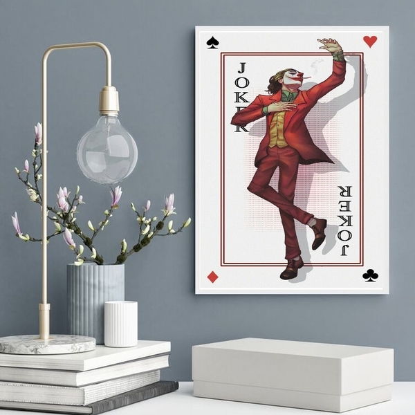 Quadro Decorativo Joker- Carta De Baralho 45x34cm Moldura:mad