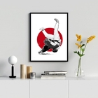 Quadro Decorativo Judô 24x18cm - Com Vidro Moldura:madeira Br