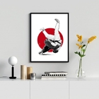 Quadro Decorativo Judô 24x18cm Moldura:madeira Branca