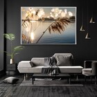 Quadro Decorativo Juncos No Lago Ao Amanhecer Com Moldura E S