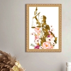Quadro Decorativo Justiça Floral Aquarela 24x18cm - Com Vidro