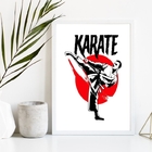 Quadro Decorativo Karatê 24x18cm - Com Vidro Moldura:madeira