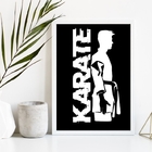 Quadro Decorativo Karatê Preto E branco 33x24cm Moldura:madei