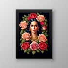 Quadro Decorativo Katy Perry floral 24x18cm Moldura:madeira P