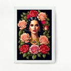 Quadro Decorativo Katy Perry floral 33x24cm - Com Vidro Moldu