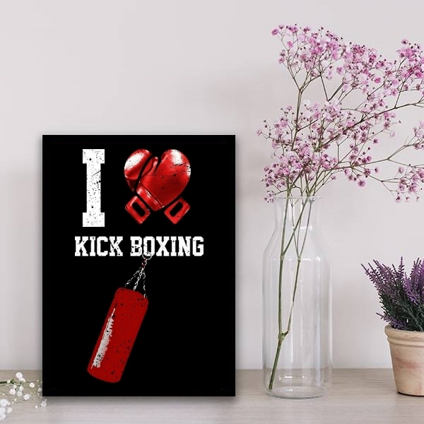 Quadro Decorativo Kick Boxing 45x34cm - Com Vidro Moldura:mad