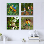 Quadro Decorativo Kit 4 Peças Pássaros