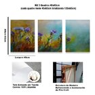 Quadro Decorativo Kit Flores Roxas Alla Prima Tela Canvas