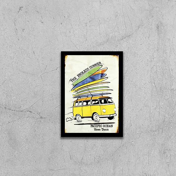 Quadro Decorativo Kombi Com Pranchas De Surf 45x34cm A3 (45 X