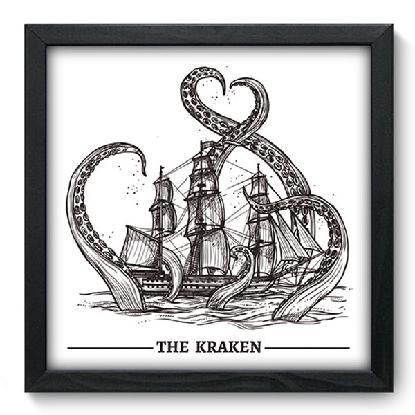 Quadro Decorativo - Kraken - 33cm X 33cm - 117qddp