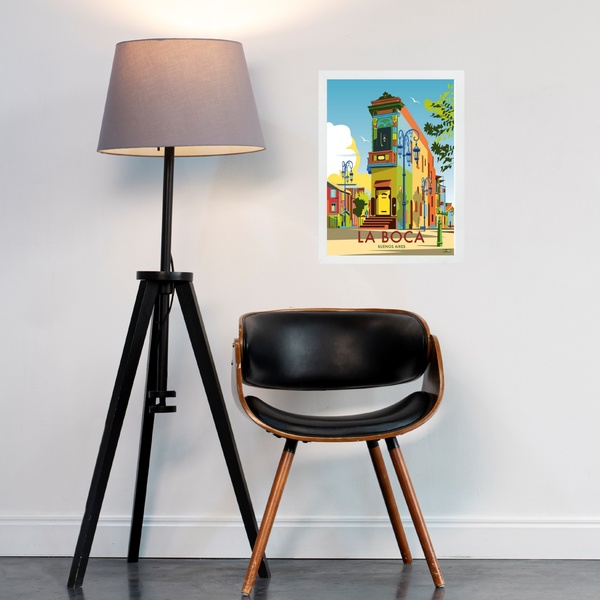 Quadro Decorativo La Boca - Buenos Aires 45x34cm Moldura Preta