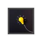 Quadro Decorativo Lâmpada Amarela 20x20cm Moldura:madeira Bra