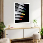 Quadro Decorativo Lápis Colorido  - 70x50cm Moldura Preta