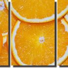 Quadro Decorativo Laranja 3 Peças Para Sala E Cozinha