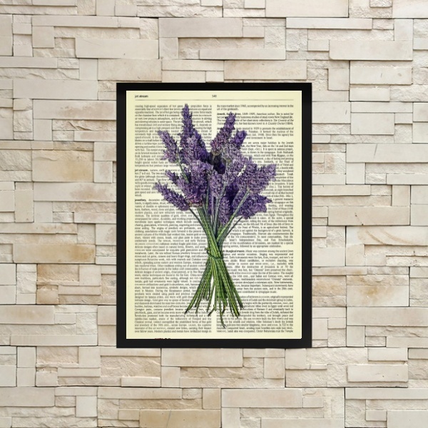 Quadro Decorativo Lavanda 24x18cm - Com Vidro Moldura:madeira