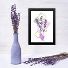 Quadro Decorativo Lavanda - Arte Geométrica 24x18cm - Com Vid