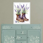 Quadro Decorativo Lavanda - Botinhas 33x24cm - Com Vidro Mold