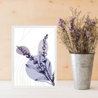 Quadro Decorativo Lavanda - Fundo Abstrato 45x34cm Moldura Br