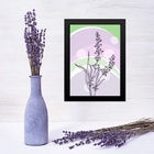 Quadro Decorativo Lavanda - Lilás E Verde 24x18cm - Com Vidro