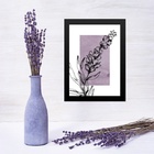Quadro Decorativo Lavanda - Moderno 24x18cm Moldura Branca